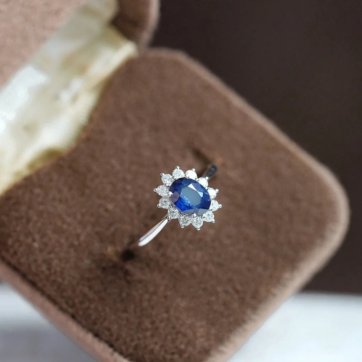 Lyee Cyee Sterling Silver Moissanite Sunflower Ring For Women