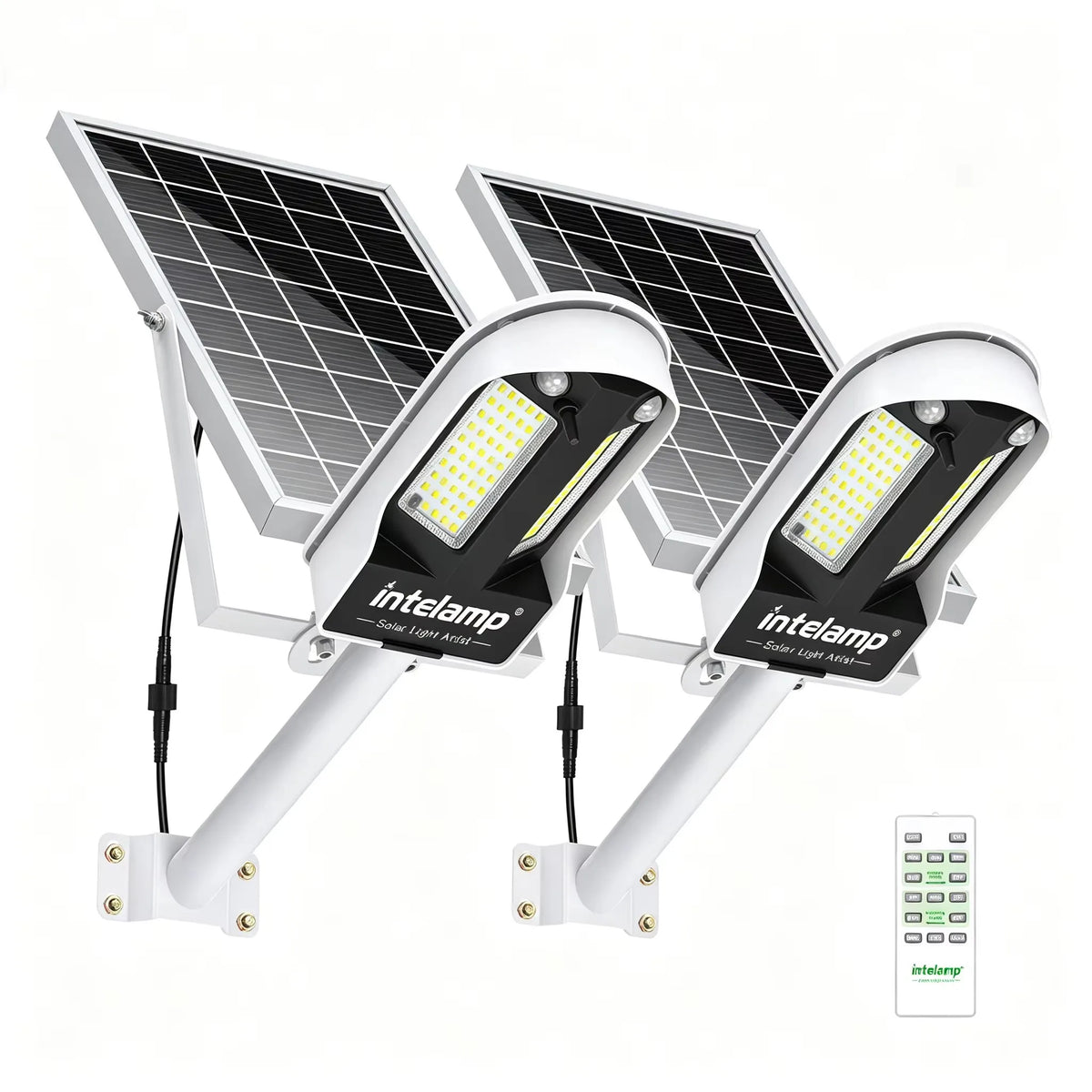 Intelamp Solar Street Lights Dual Sensors 12500mAh Battery
