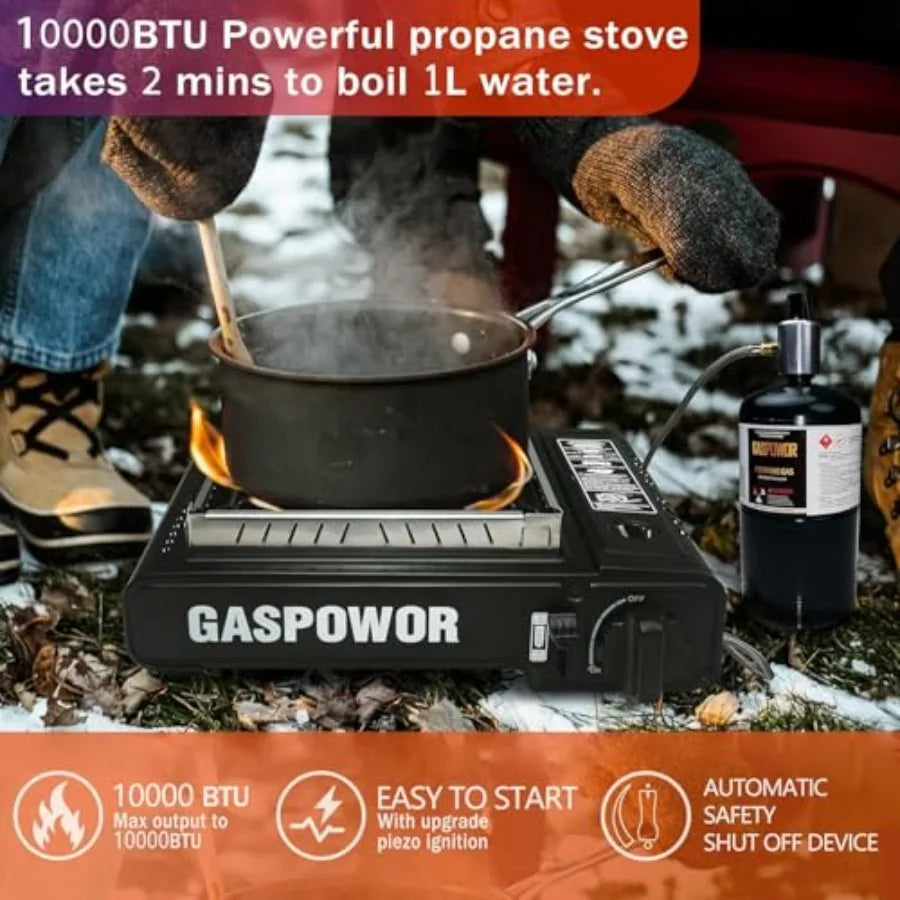 Portable Dual Fuel Propane Butane Stove With Windblocker And Automatic Ignition
