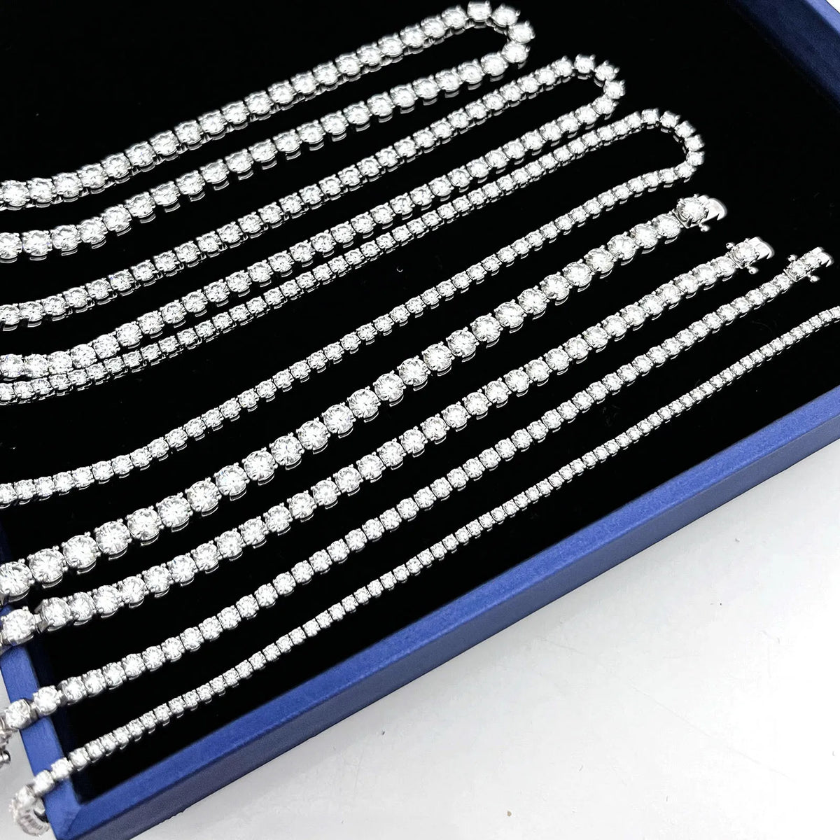 LYEE CYEE Sterling Silver Moissanite Tennis Chain Necklace