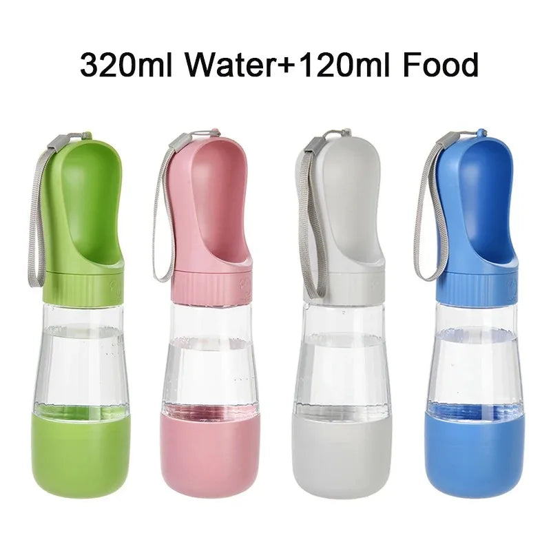 Portable 2 In 1 Dog Water Bottle Food Container Travel
