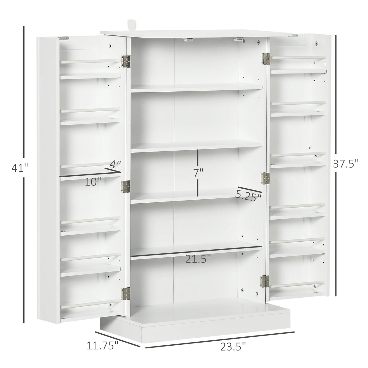 HOMCOM Modern Freestanding Pantry Cabinet With Adjustable Shelves
