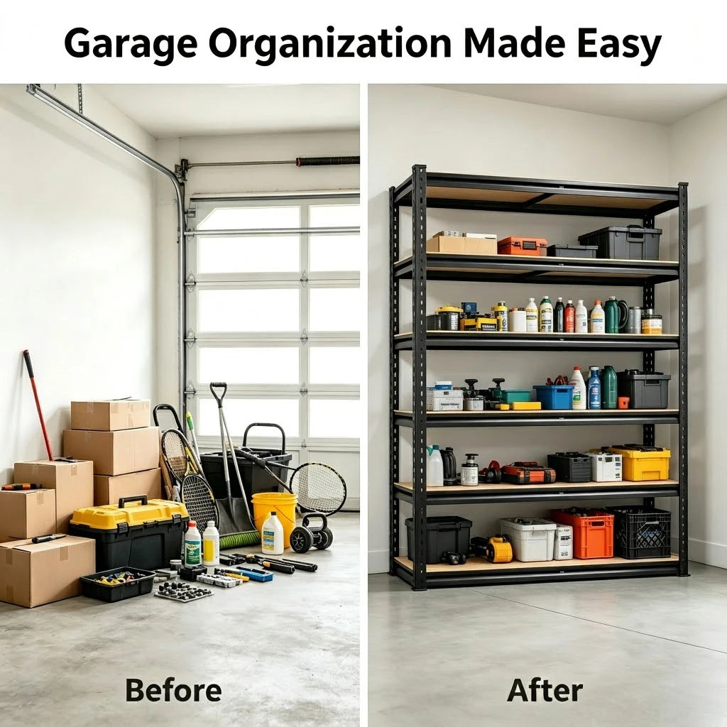 Heavy Duty Metal Utility Storage Rack With Adjustable Shelves