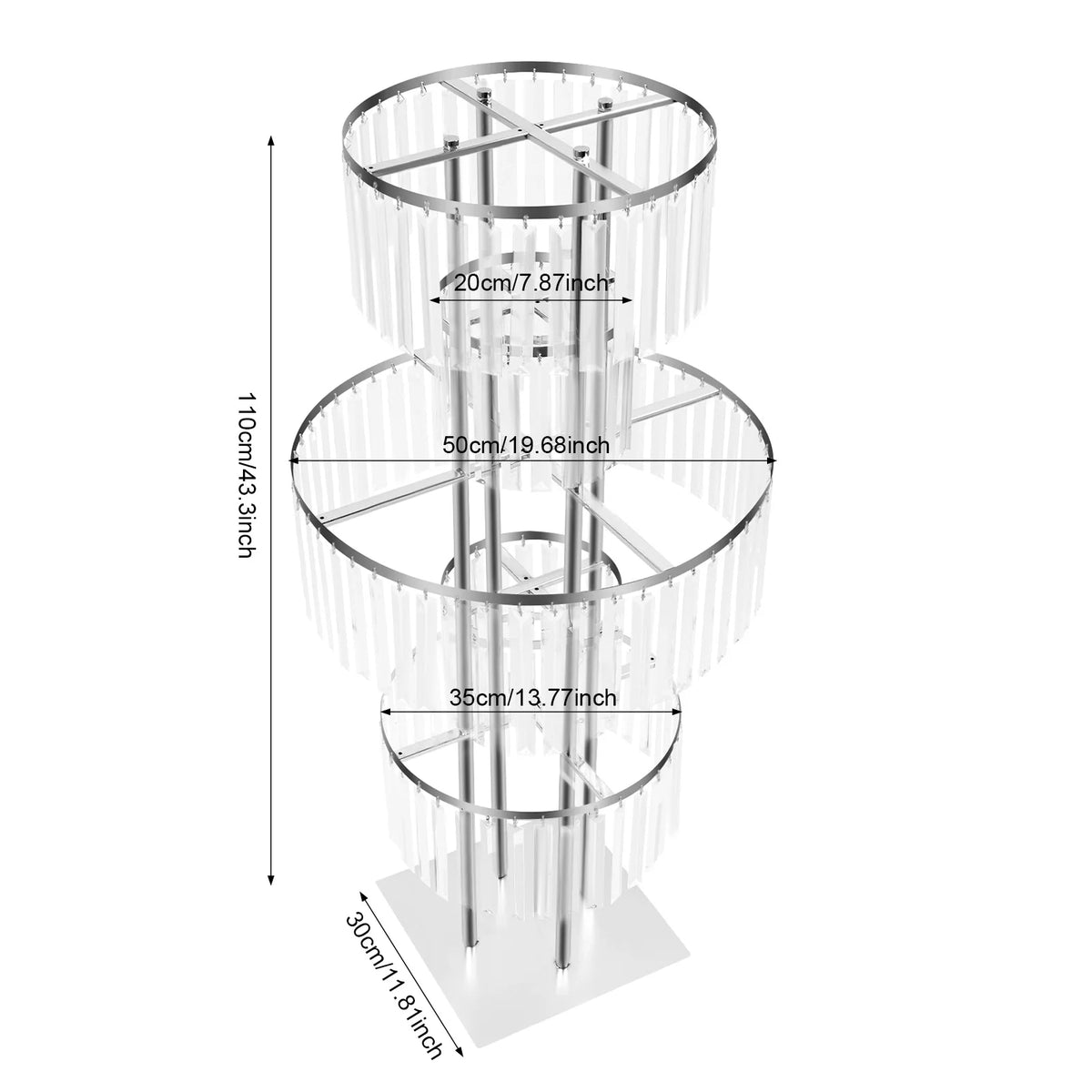Acrylic Wedding Flower Stand Five Tier Centerpiece Display Rack