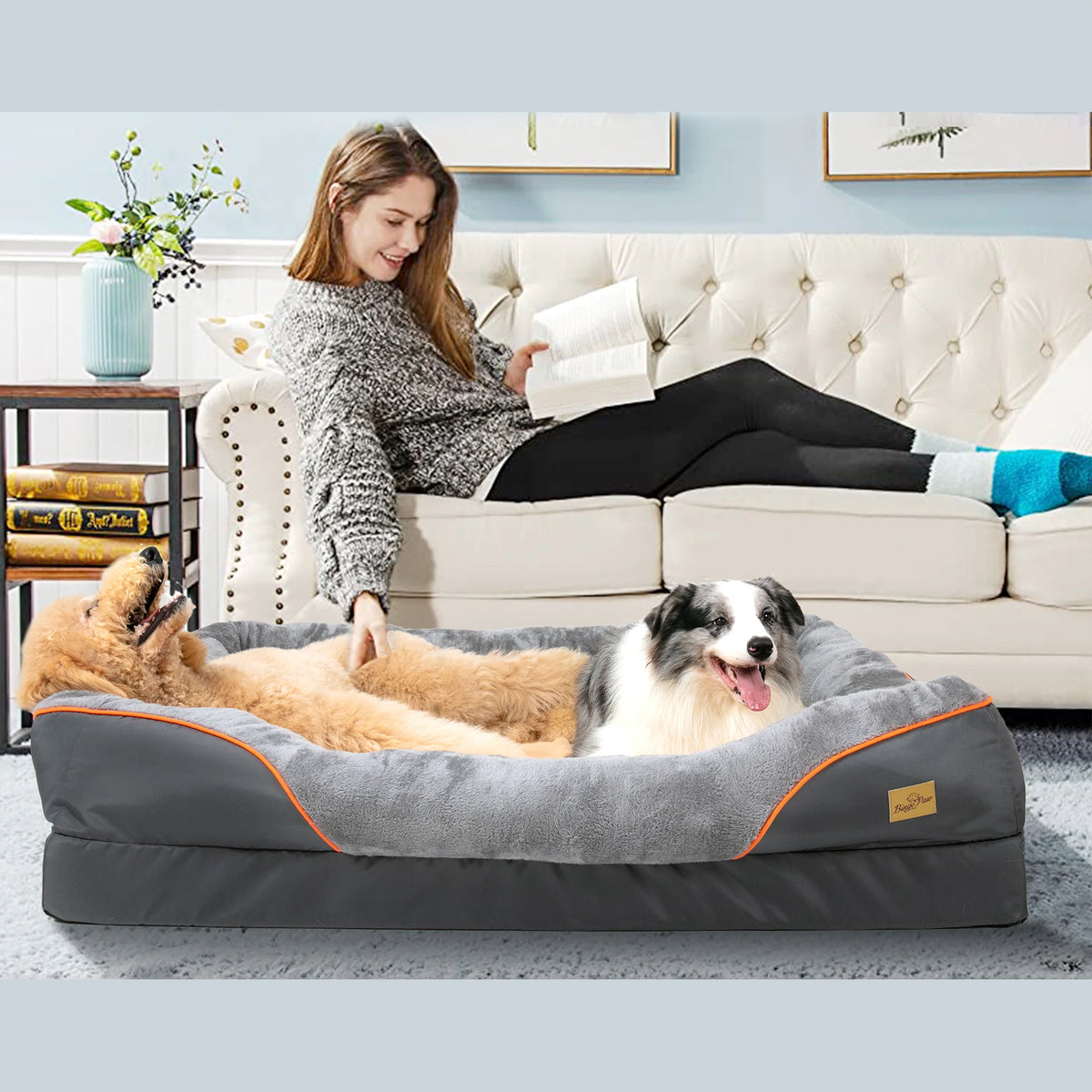 Bingopaw Removable Washable Fleece Dog Bed With Waterproof Cover