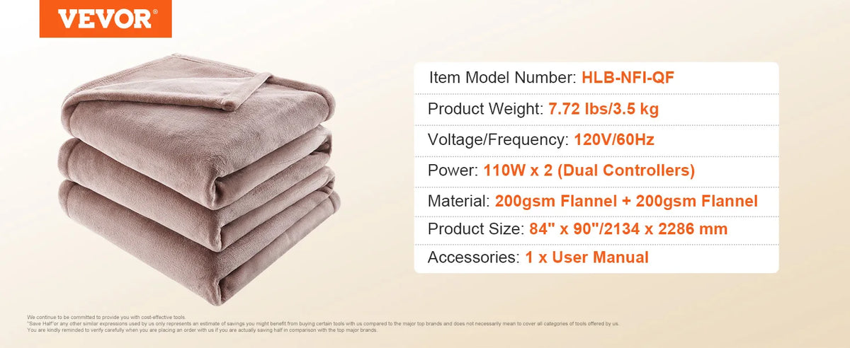 SucceBuy Heated Electric Throw Blanket With Timer And Auto Shutoff