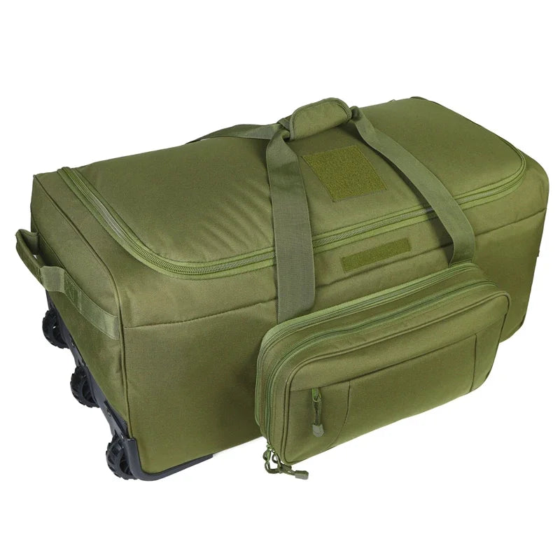 LQARMY Waterproof Nylon Rolling Travel Bag for Camping and Trips