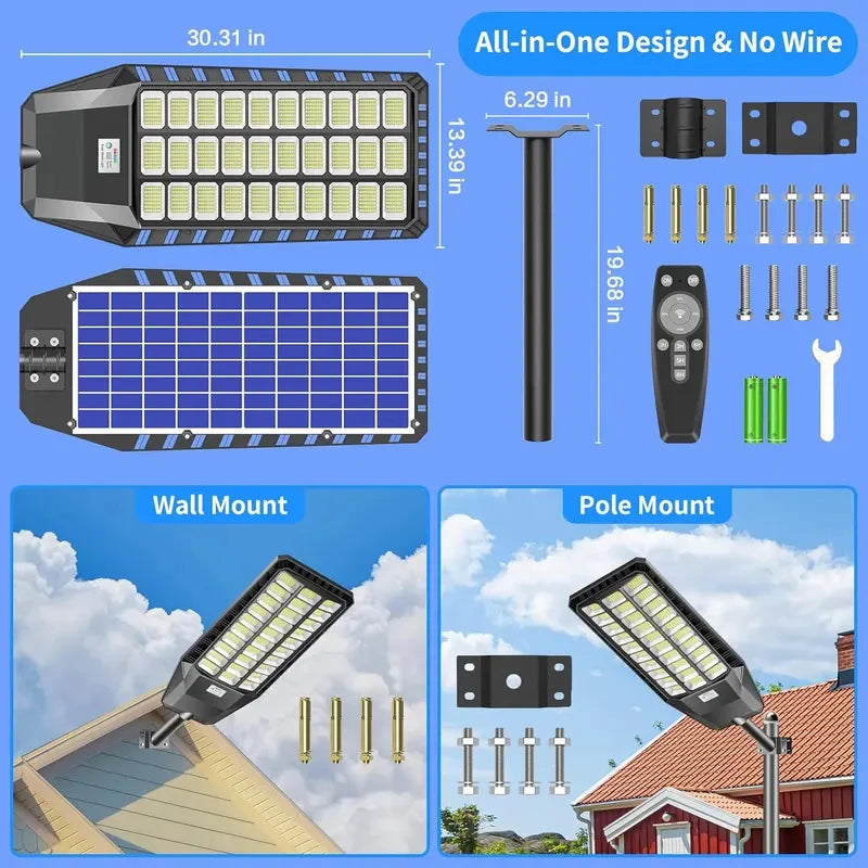 Outdoor Solar Powered Security Light With Motion Sensor