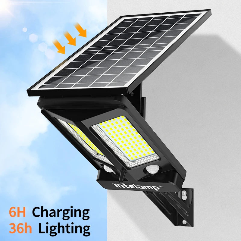 Intelamp Solar LED Flood Security Light For Outdoor Garden Use