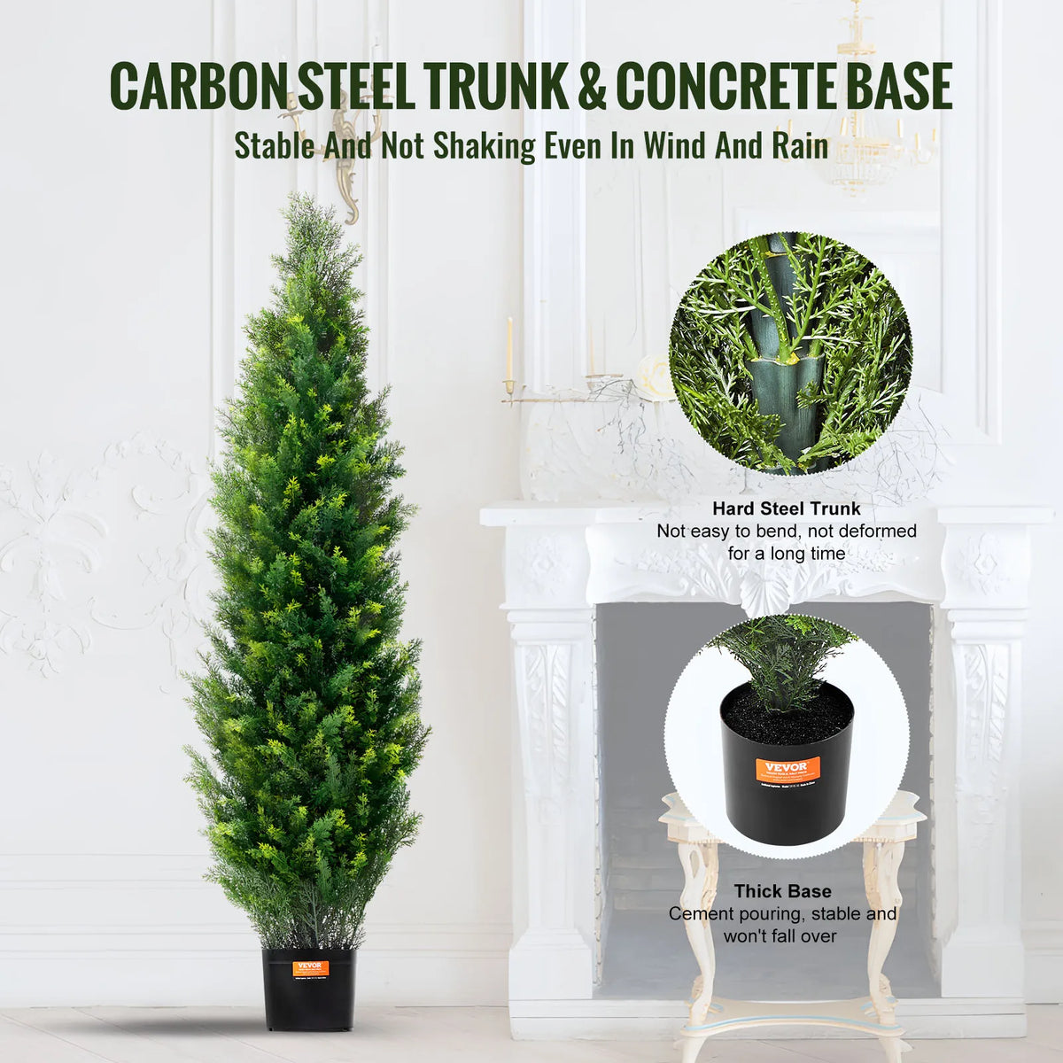 SucceBuy Artificial Cedar Topiary Tree Evergreen Outdoor Home Decor