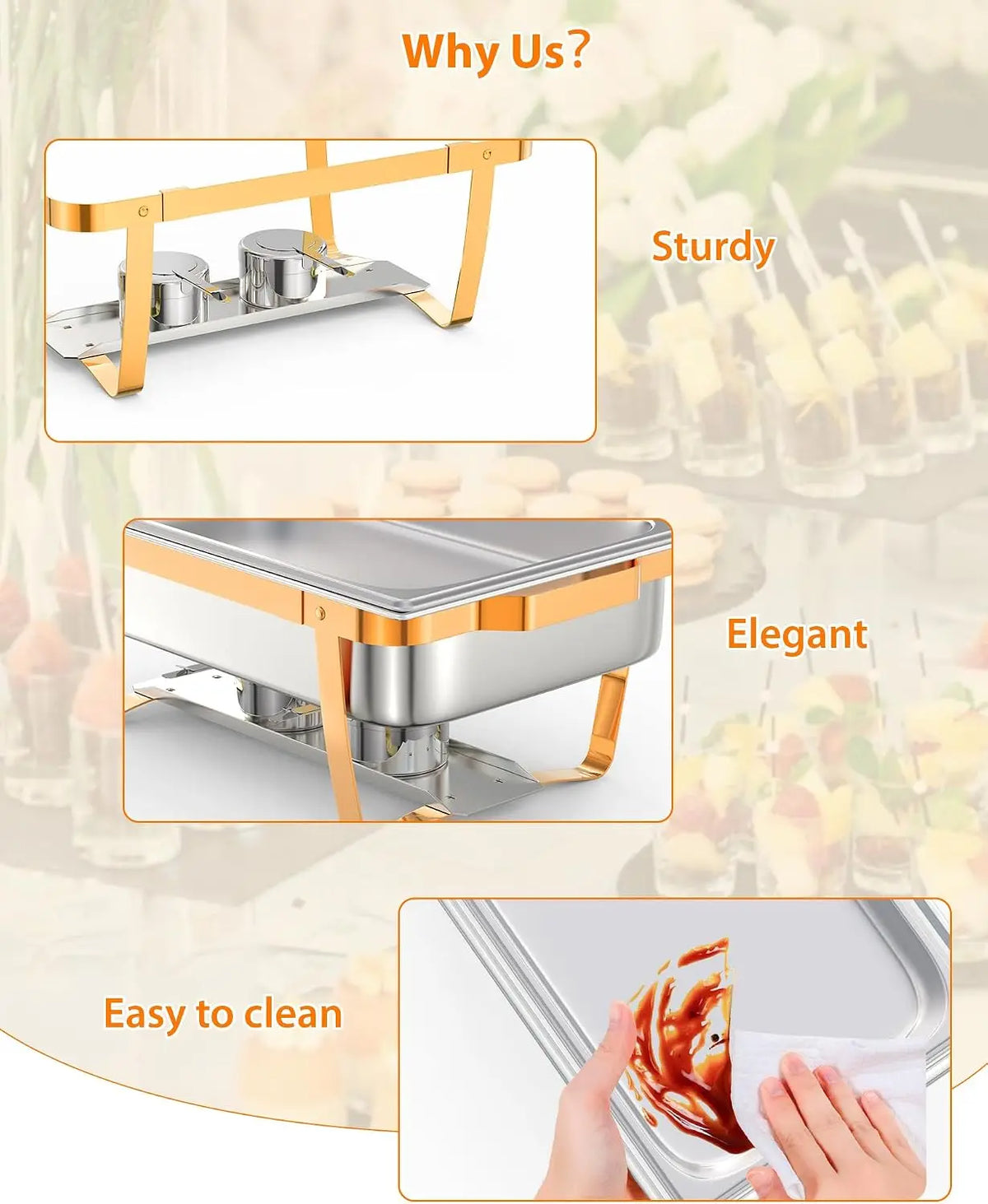 Stainless Steel Buffet Chafing Dish Set With Lid And Tools