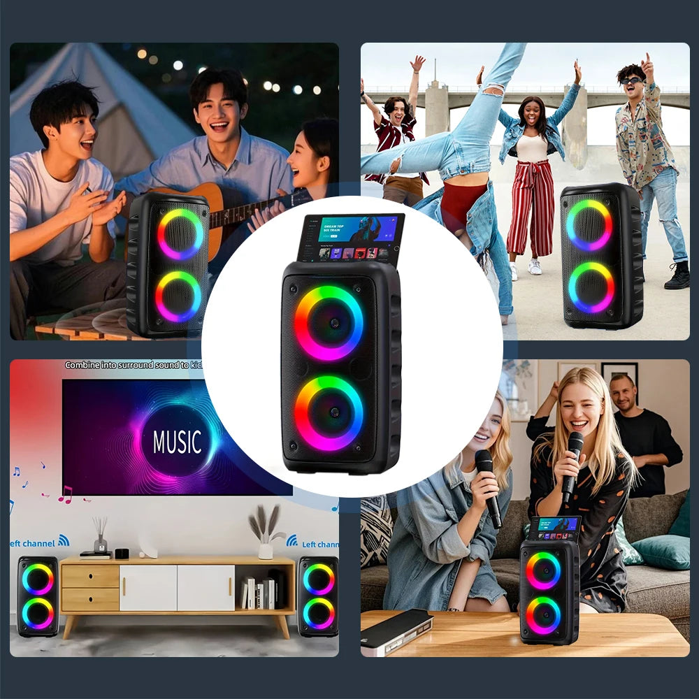 ZNLYRION Portable Bluetooth Karaoke Speaker With Wired Microphone