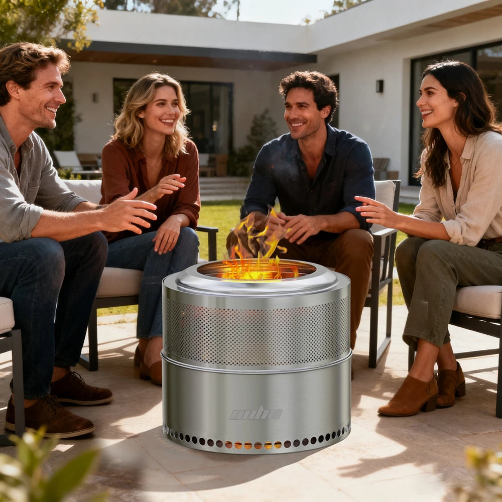 Unho Portable Smokeless Fire Pit For Camping And Outdoor BBQ