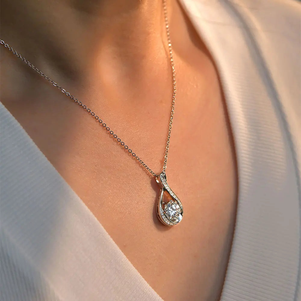 Oxtao Infinity Moissanite Pendant Necklace 14K Gold Filled Classic Gift