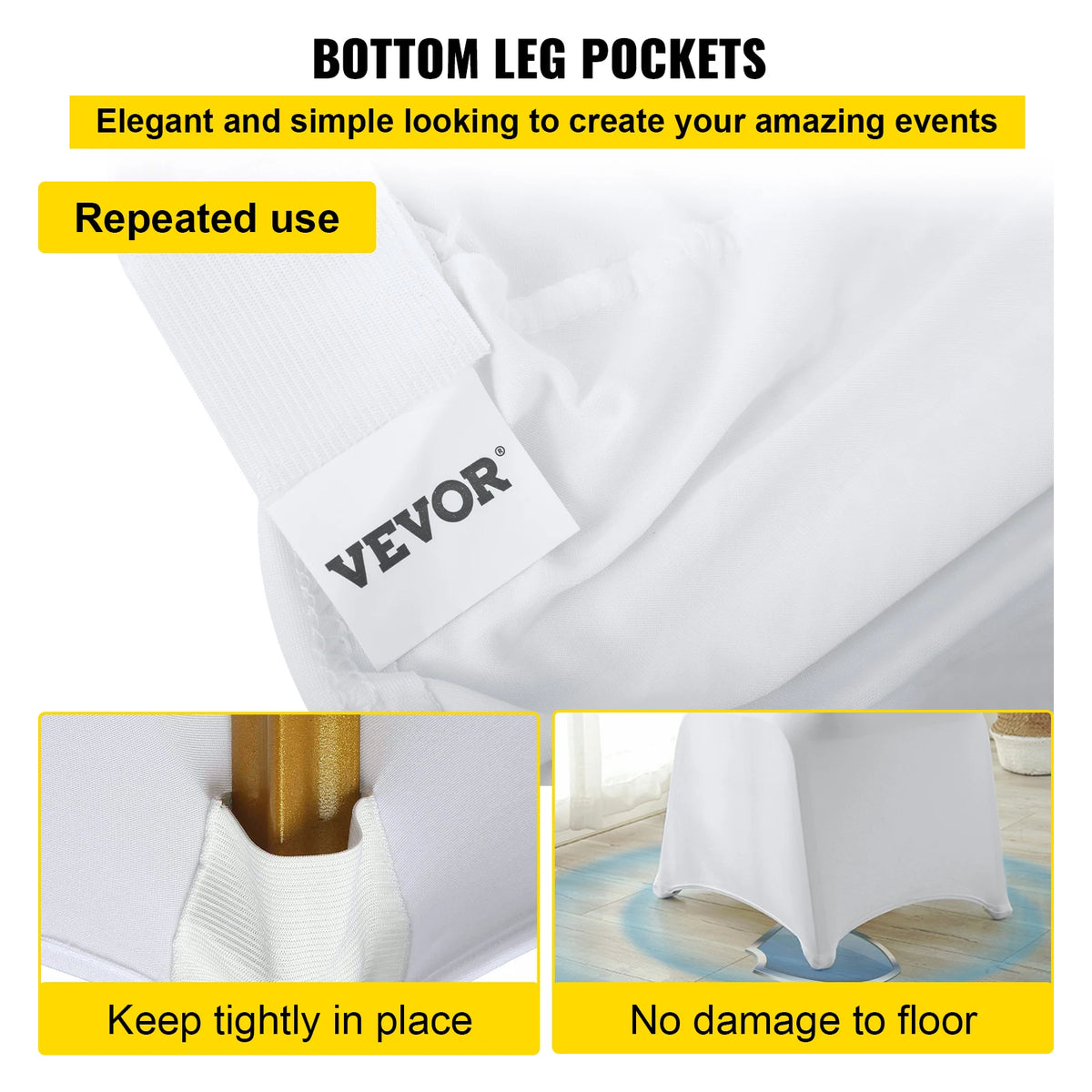 SucceBuy Stretch Spandex Chair Covers for Weddings Banquets and Restaurants