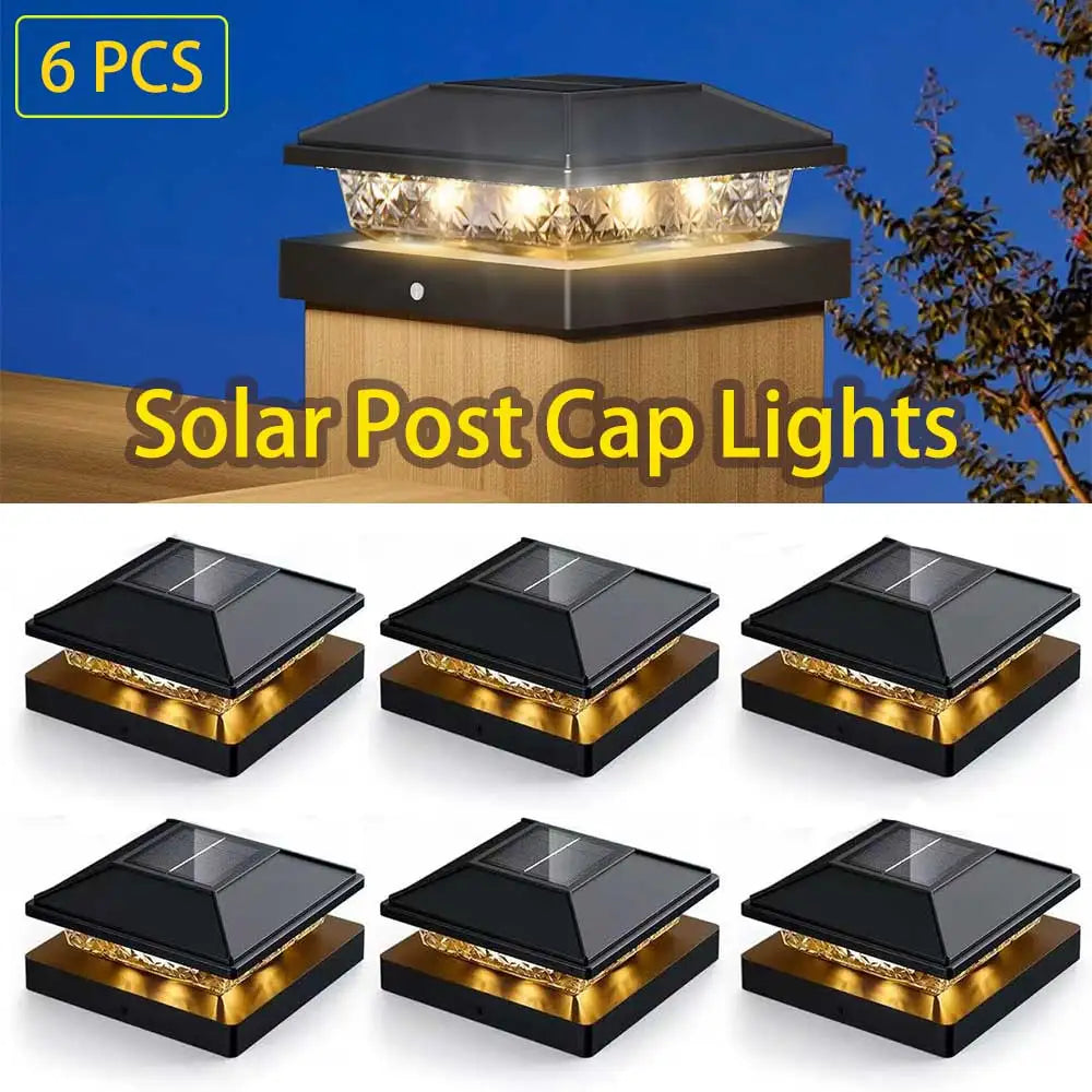 Solar Post Cap Lights Waterproof Outdoor LED Fence Deck Lighting