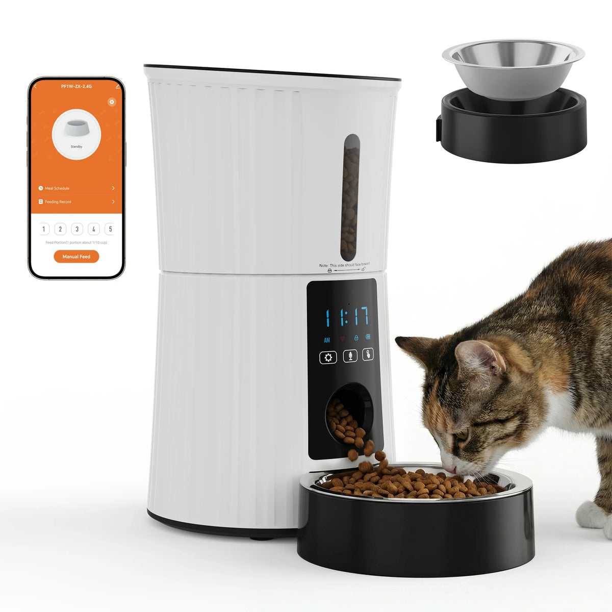 JHK WiFi Cat Feeder With App Control And Timed Feeding