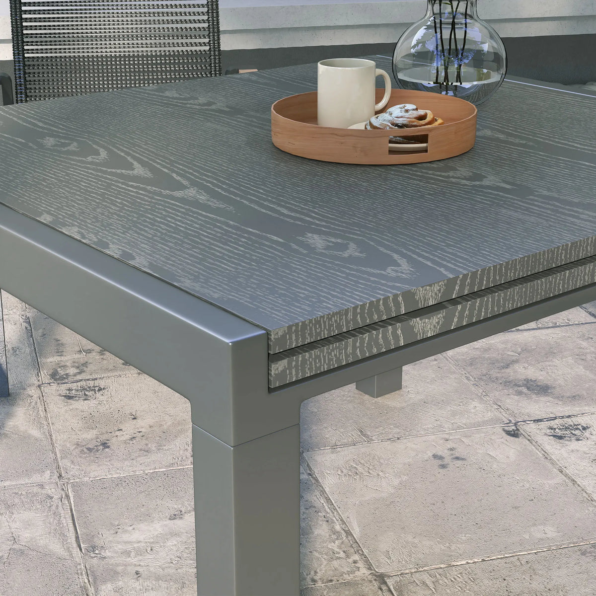 Outsunny Extendable Aluminum Outdoor Patio Dining Table