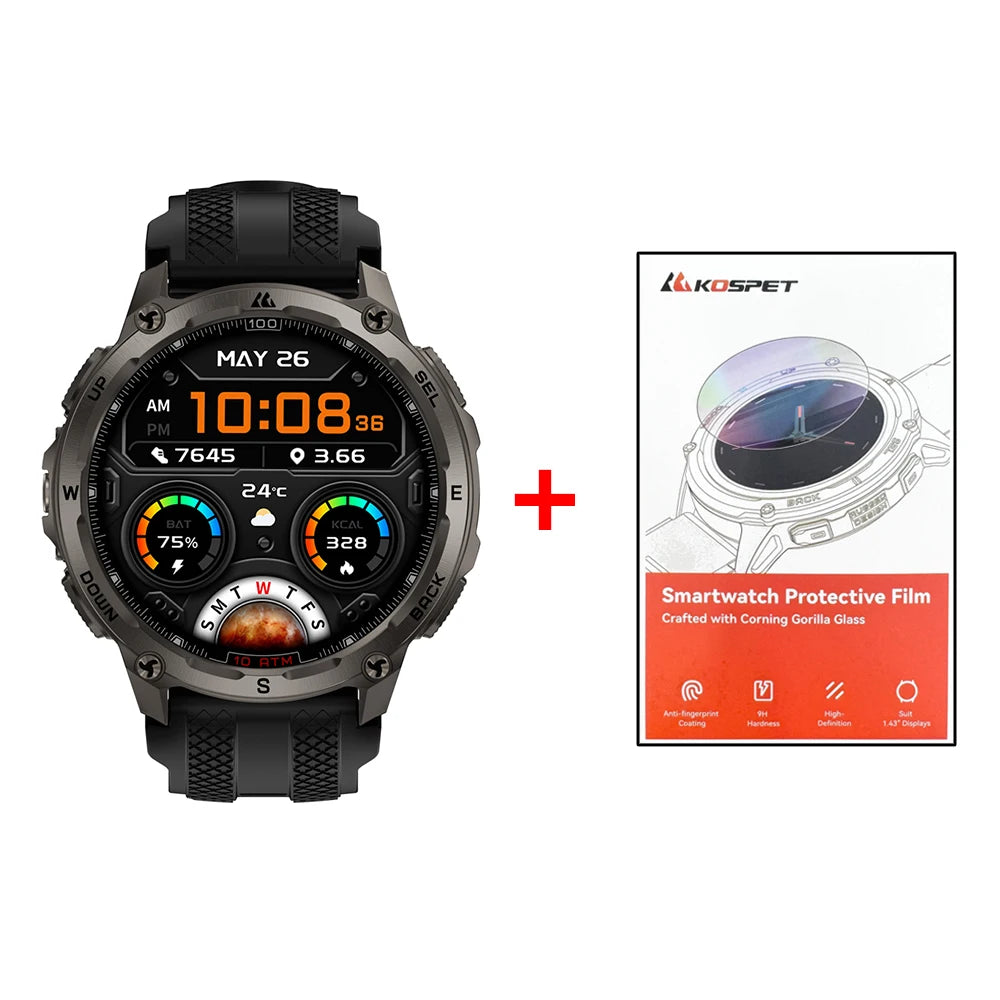 KOSPET Tank T4 GPS Smartwatch With Offline Maps Health Tracking