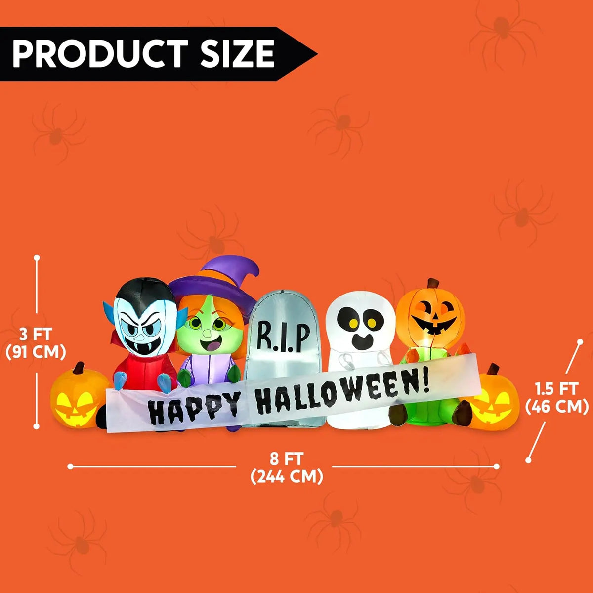 Joyfy Led Inflatable Halloween Yard Decoration With Spooky Characters