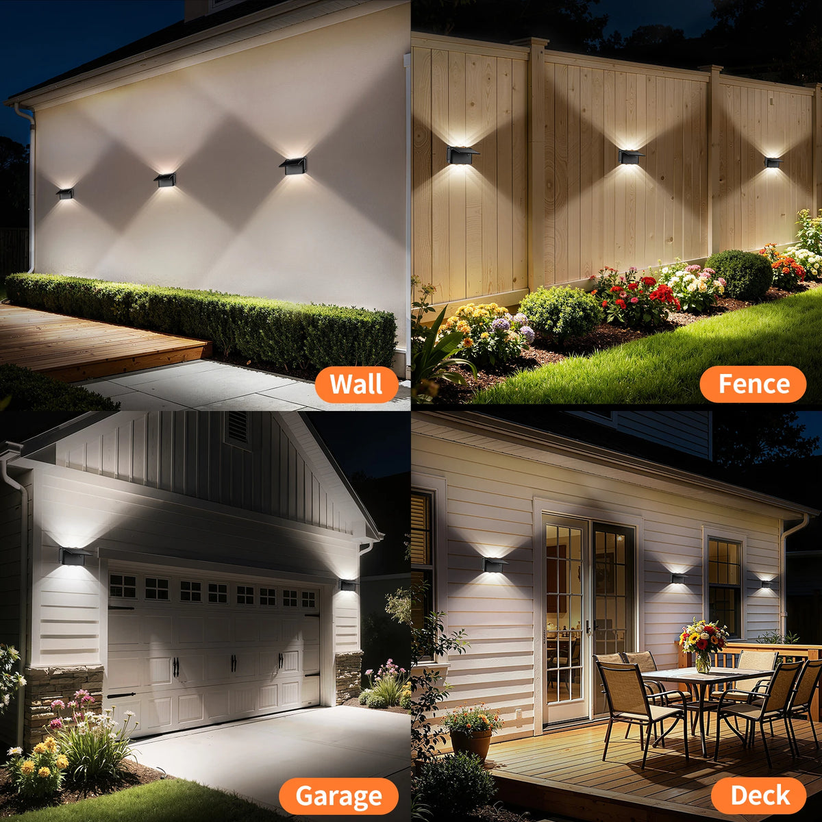 Intelamp 2 Pack Solar Wall Lights With Remote