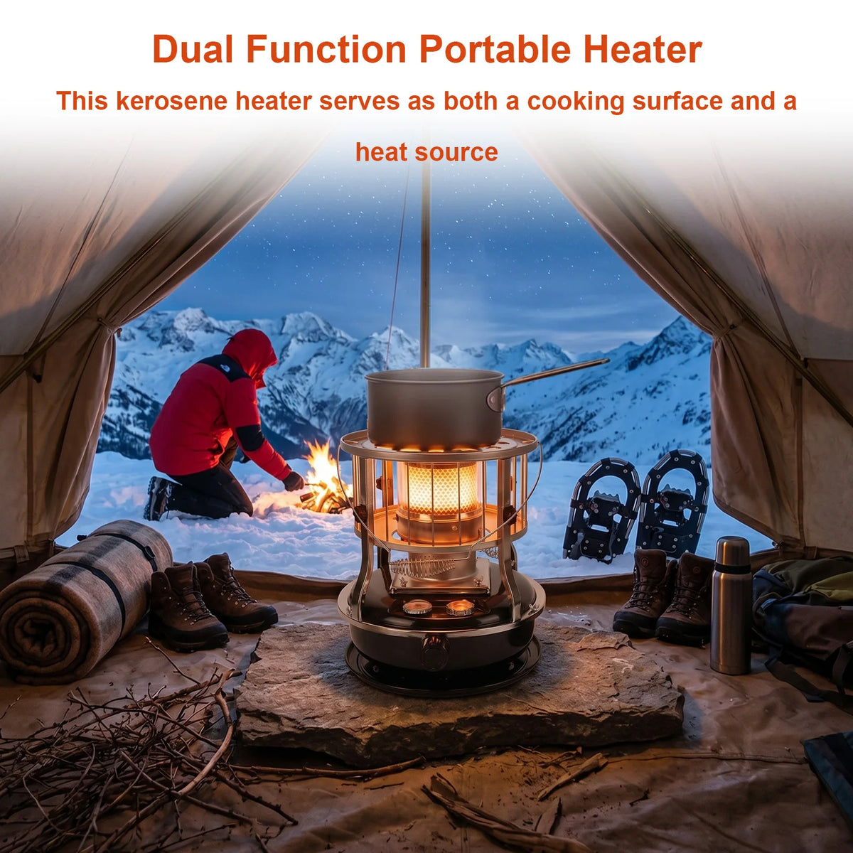 Portable Kerosene Radiant Heater 9000 BTU Indoor Outdoor Cooker Stove