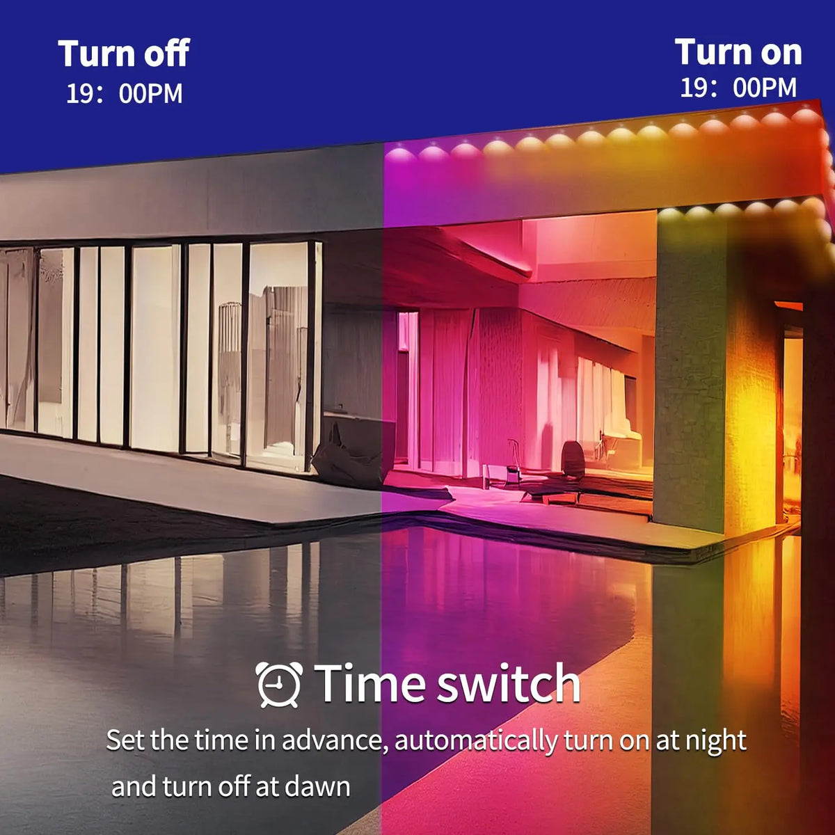 MIMIRGB Waterproof RGB Bluetooth Outdoor LED String Lights