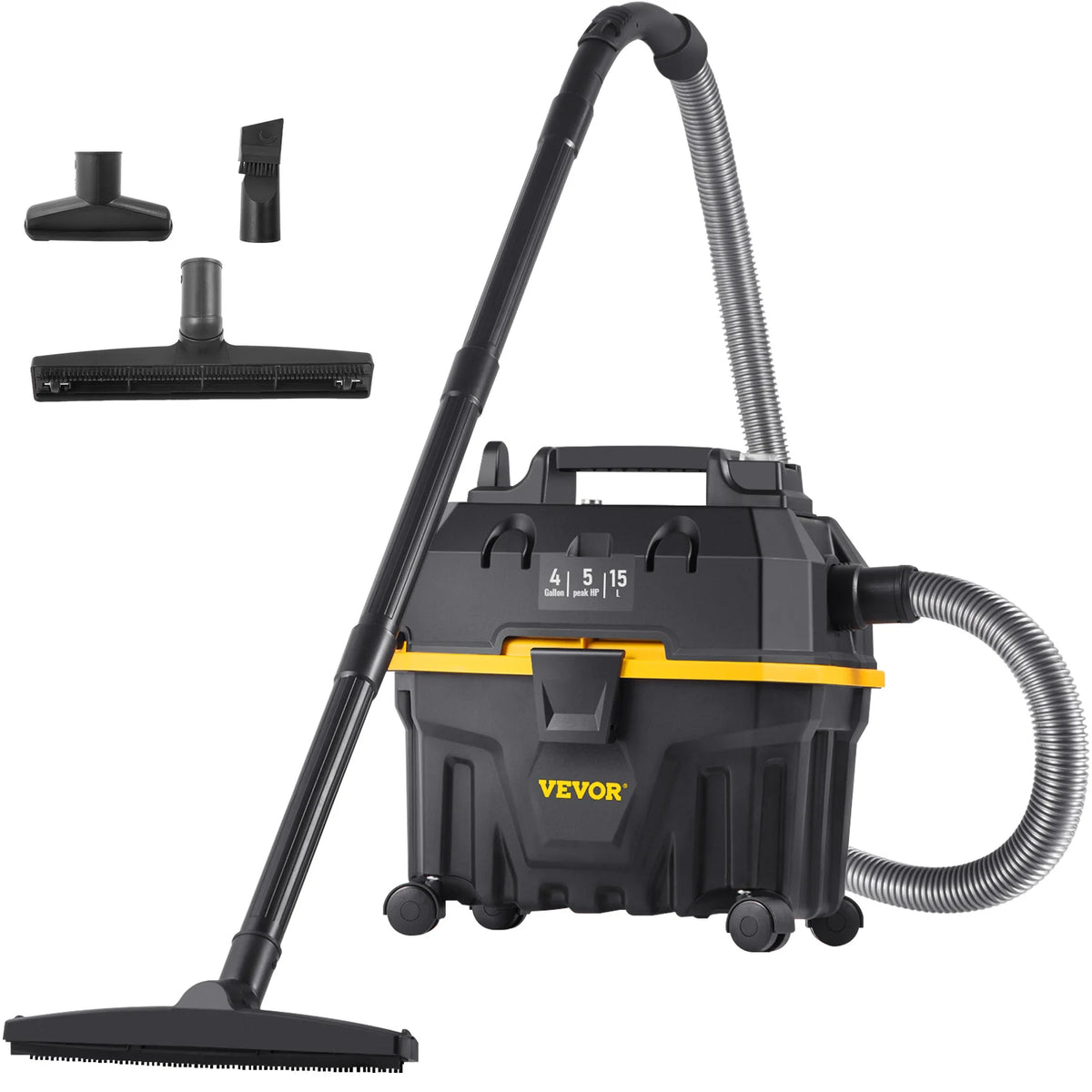 SucceBuy Portable Wet Dry Vacuum Cleaner 15L Strong Suction