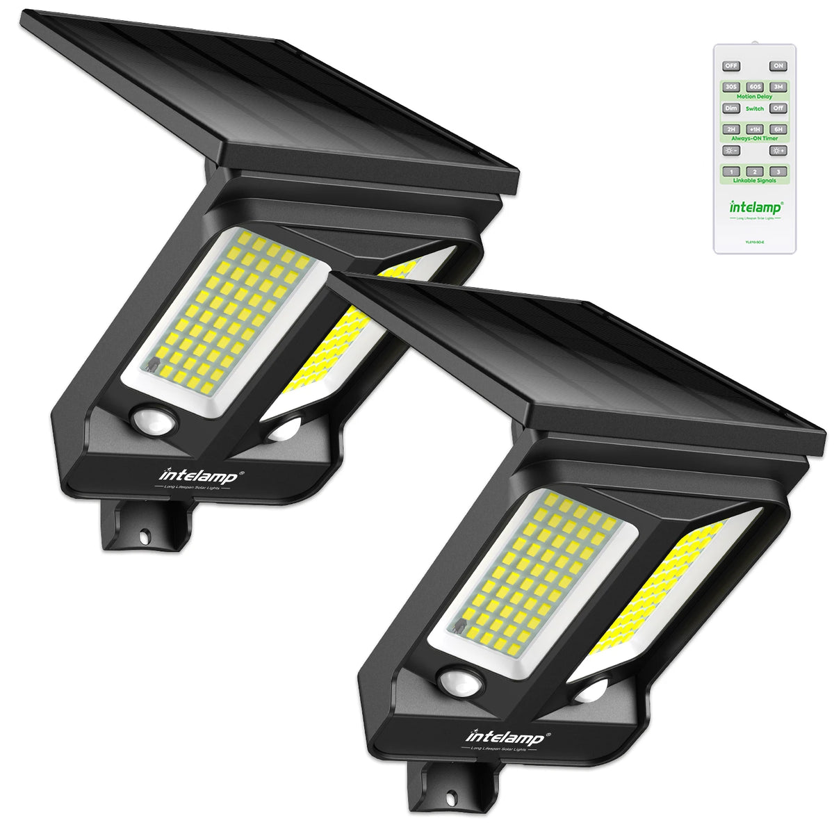 Intelamp Solar Street Light Dual Motion Sensor Outdoor Security Flood