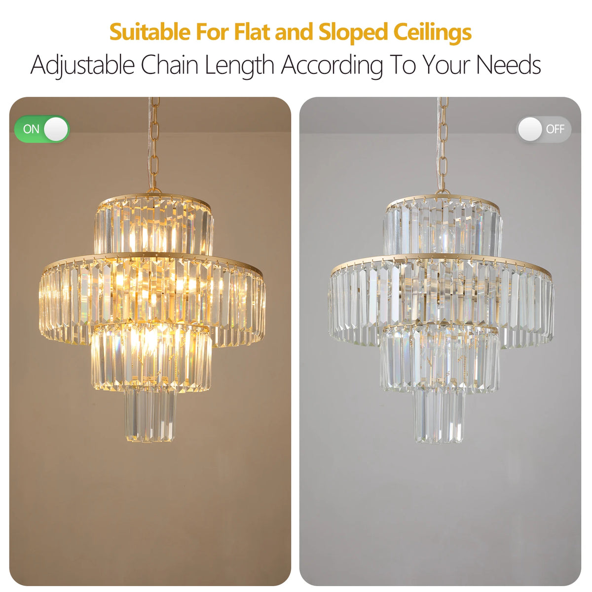 Zhikea 12 Light 4 Tier Crystal Chandelier With Bulbs