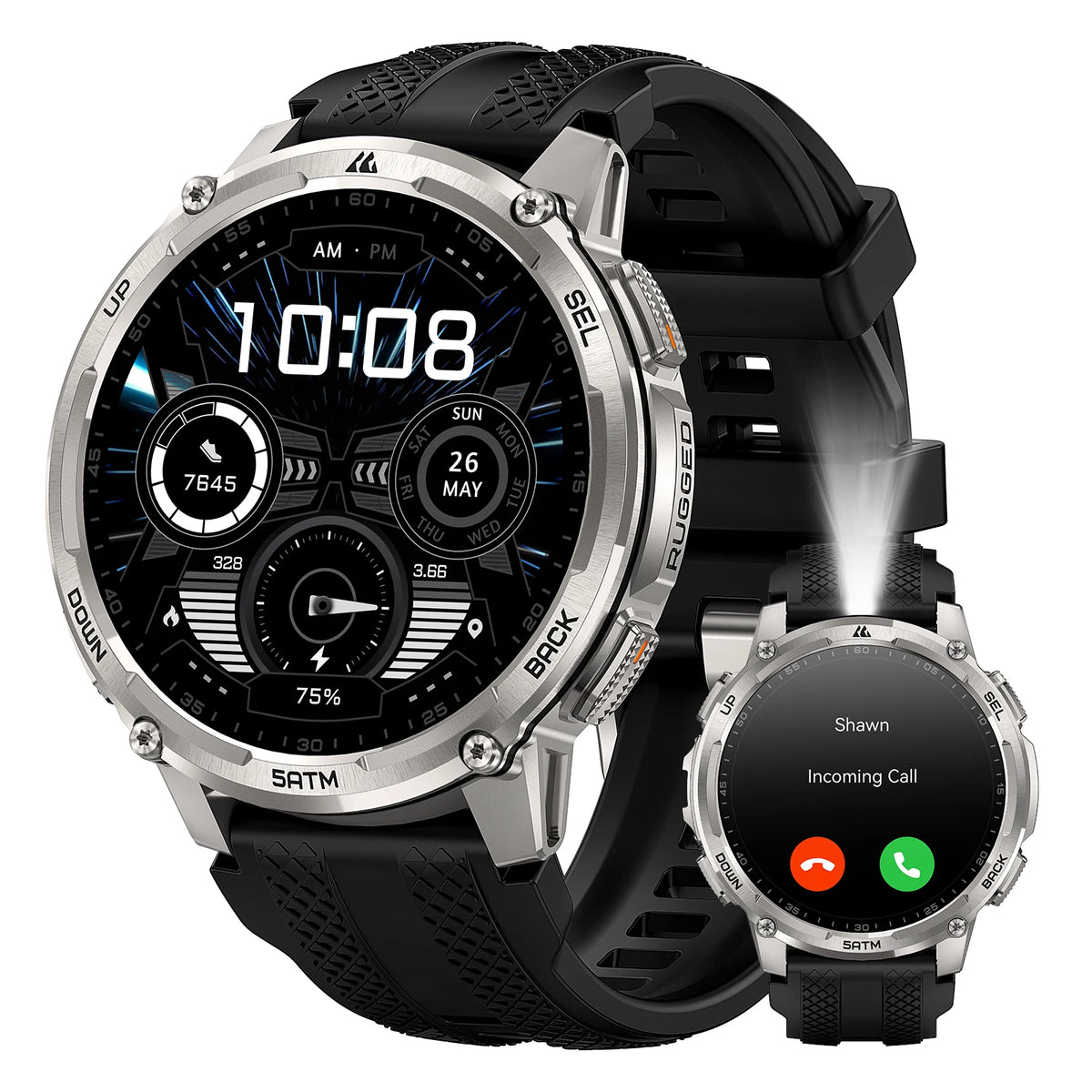 KOSPET Tank T4C Men Rugged Smartwatch With GPS And Flashlight