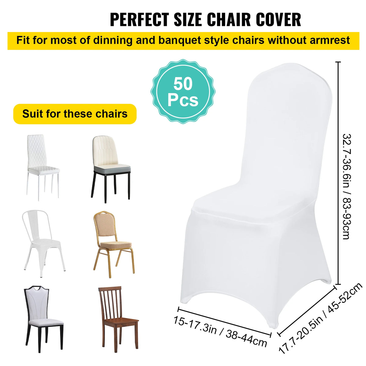 SucceBuy Stretch Spandex Chair Covers for Weddings Banquets and Restaurants