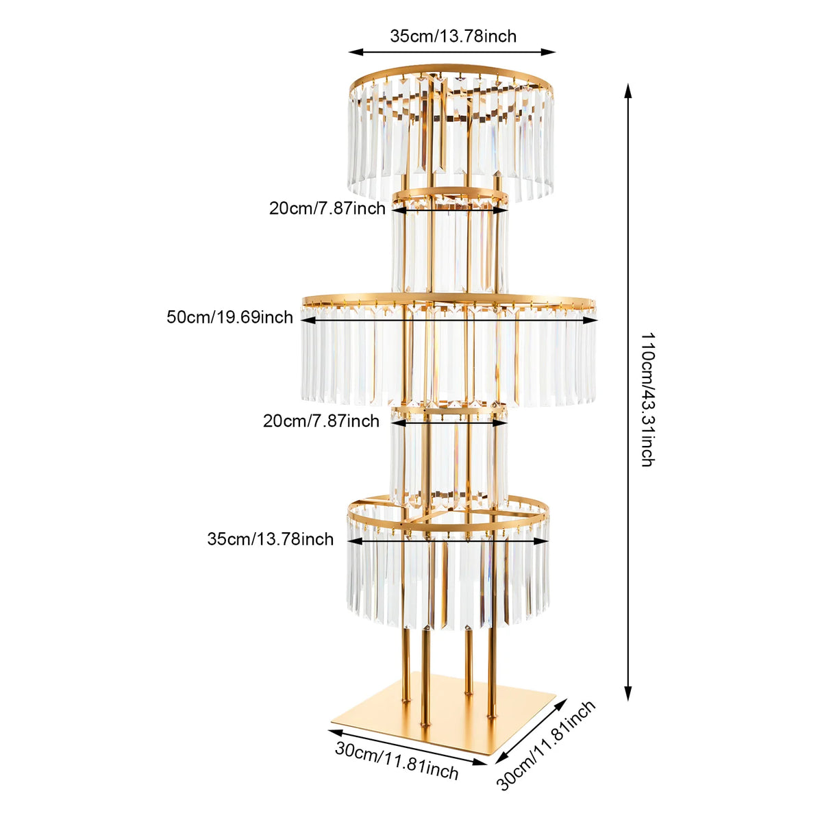 Acrylic Wedding Flower Stand Five Tier Centerpiece Display Rack