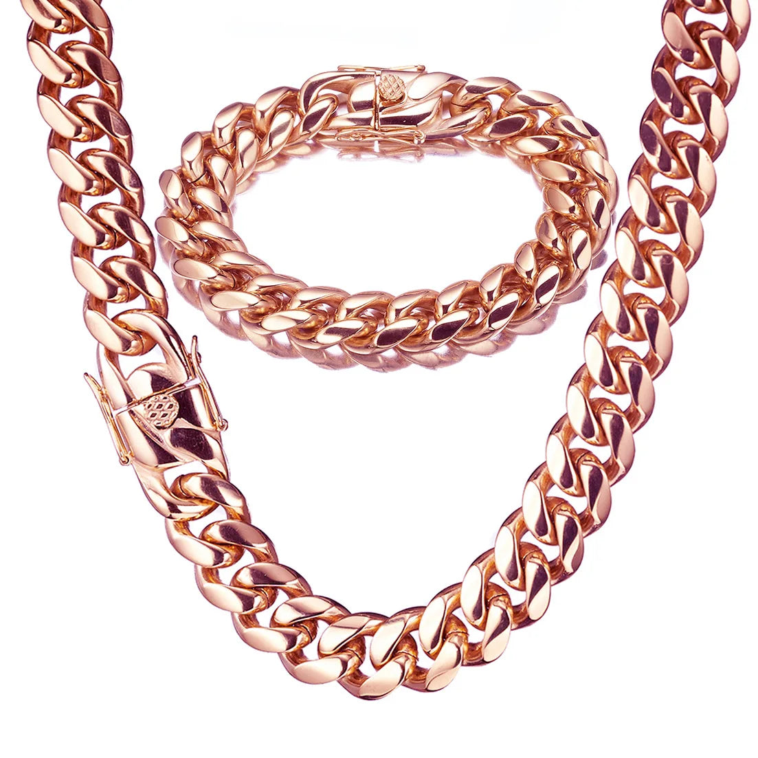 Unisex Havana Style Stainless Steel Link Chain Necklace For Men And Women
