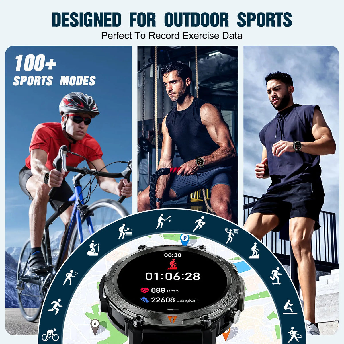 LaNikar Bluetooth Calling Smartwatch With Touchscreen Health Monitoring