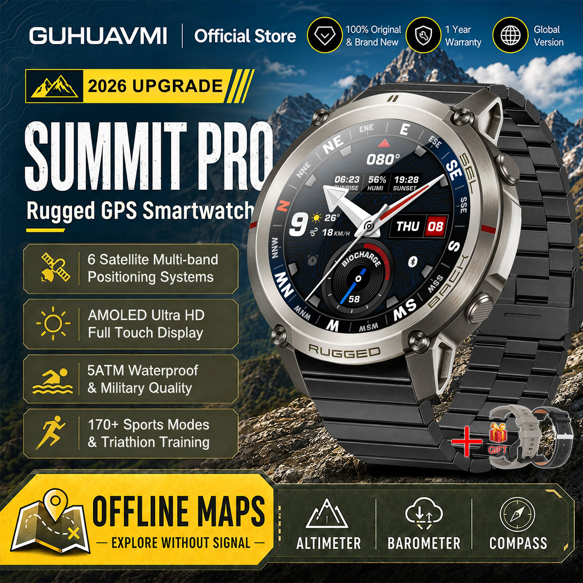 Professional GPS Smart Watch With Offline Maps And Sports Tracking