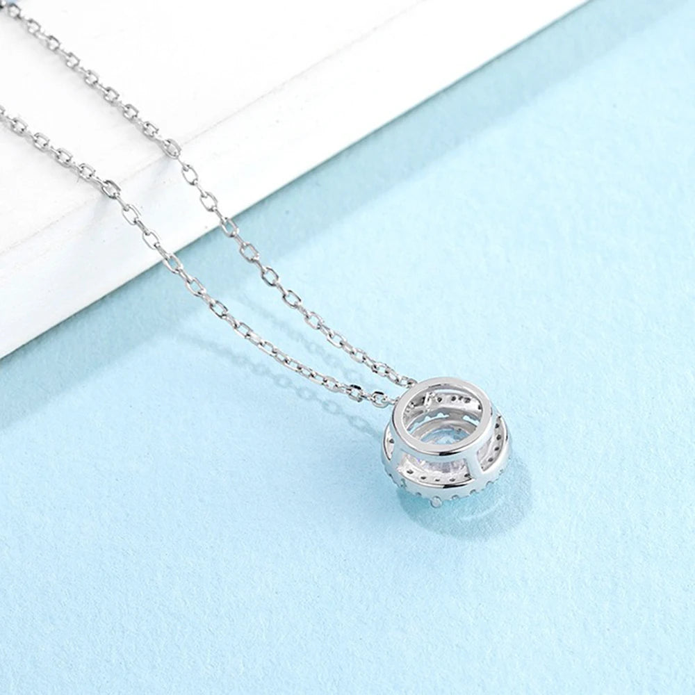 CBTB Sterling Silver Moissanite Cross Pendant Necklace