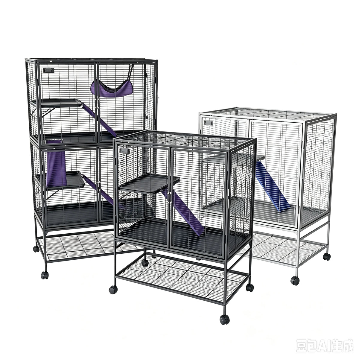 Garvee Multi Level Rolling Metal Small Animal Cage