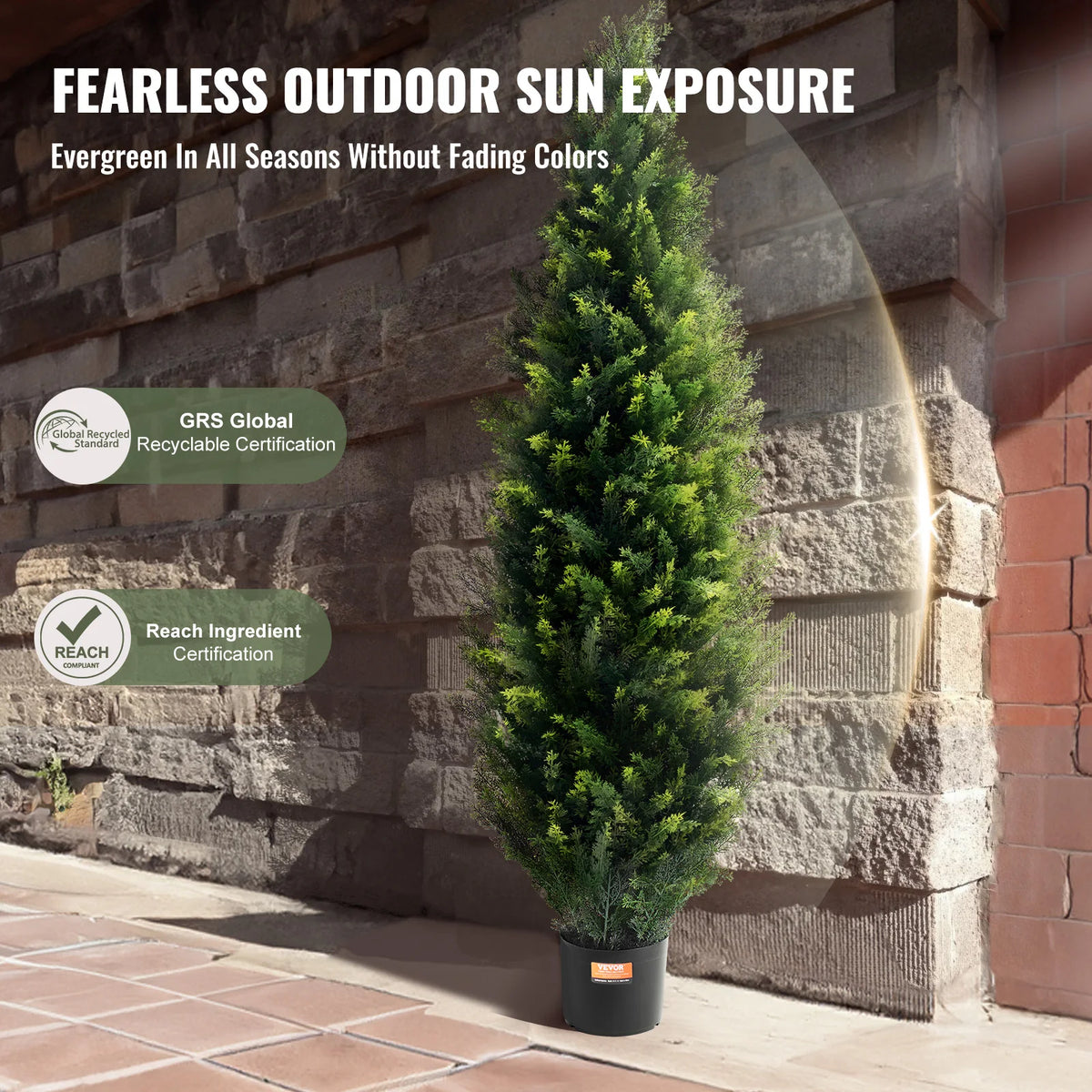 SucceBuy Artificial Cedar Topiary Tree Sophisticated Indoor And Outdoor Decor