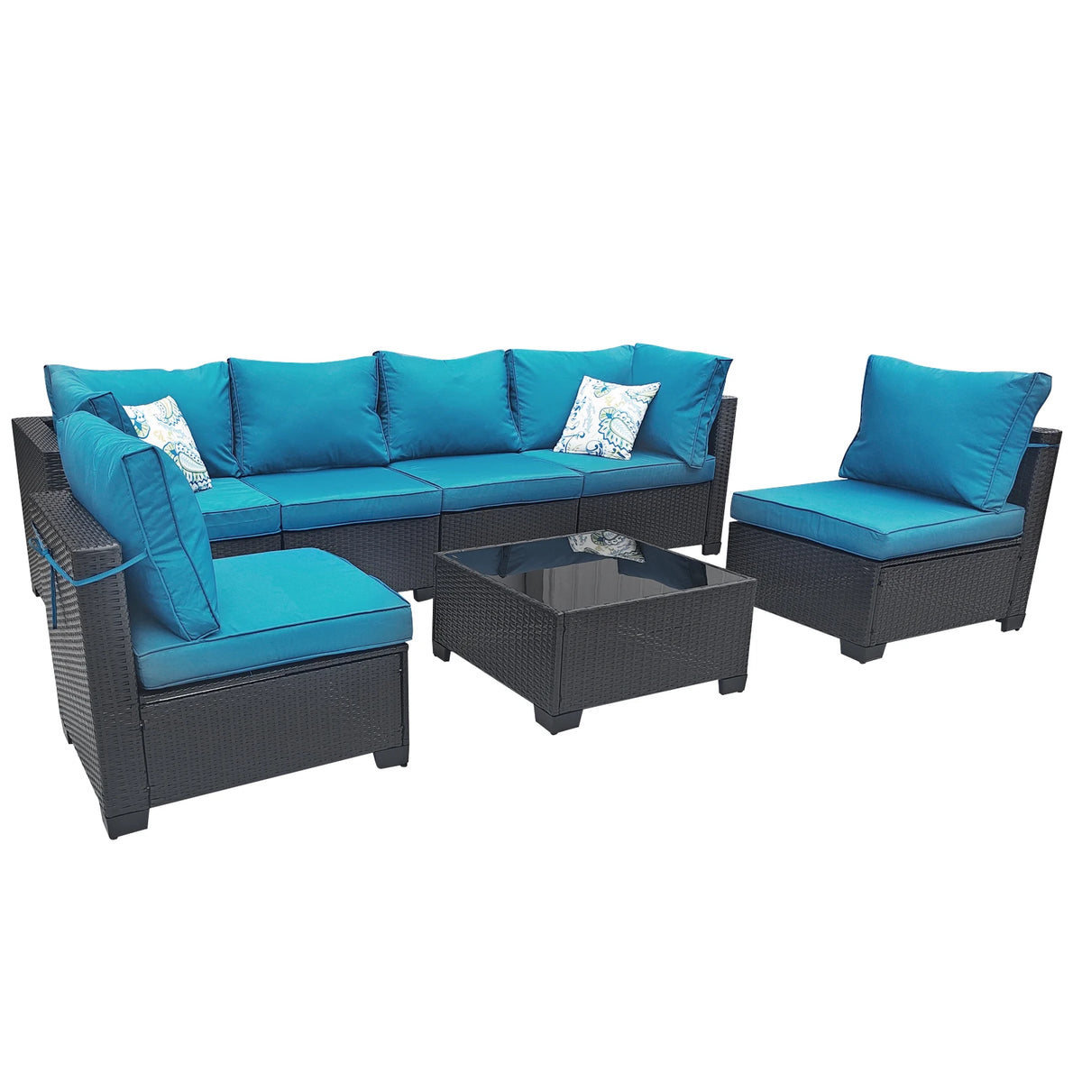 Modern Style Wicker All Weather Outdoor Patio Conversation Furniture Set