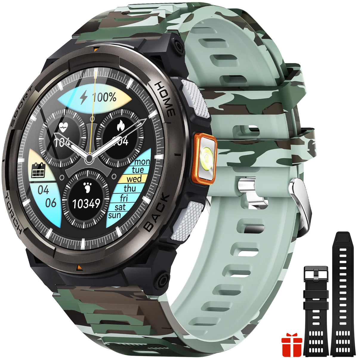 EIGIIS Smart Sports Watch With Compass Altimeter And LED Flashlight
