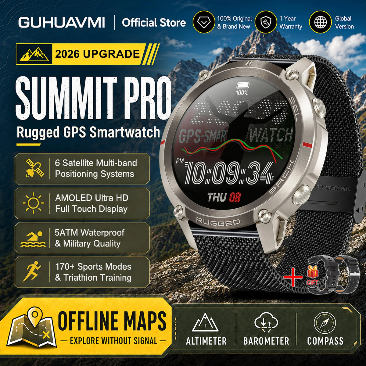 Professional GPS Smart Watch With Offline Maps And Sports Tracking