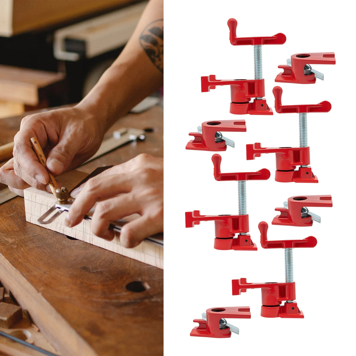 Heavy Duty Cast Iron Woodworking Clamps With Quick Release Design
