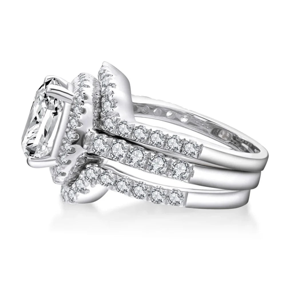 CBTB Sterling Silver Moissanite Engagement Rings for Women