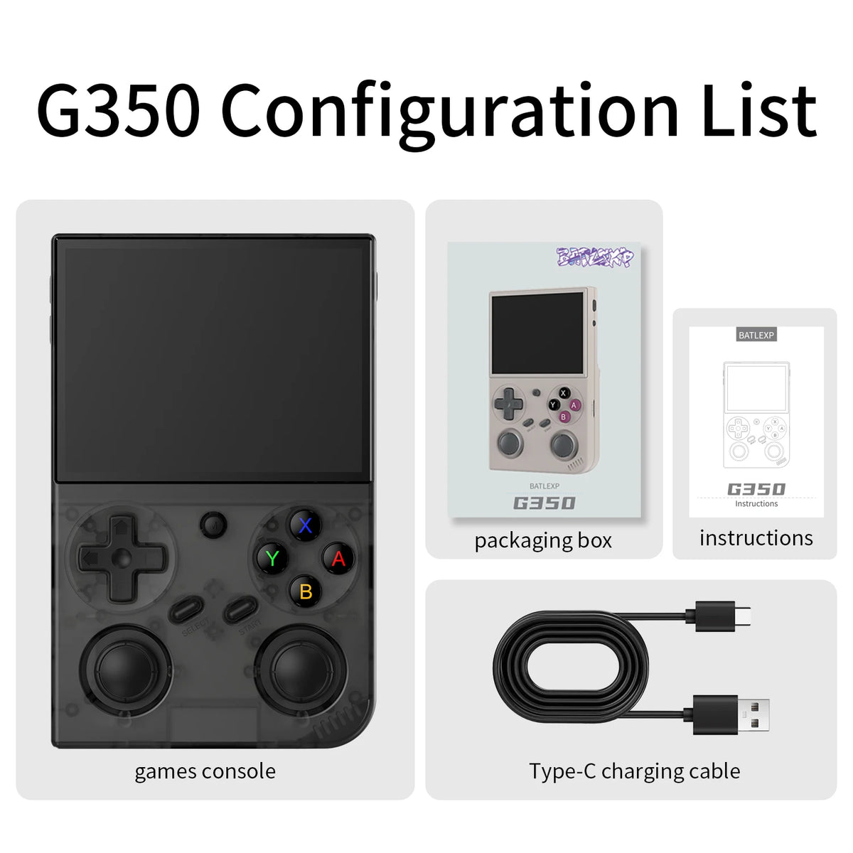 BATLEXP G350 Retro Handheld Game Console With Dual Joysticks