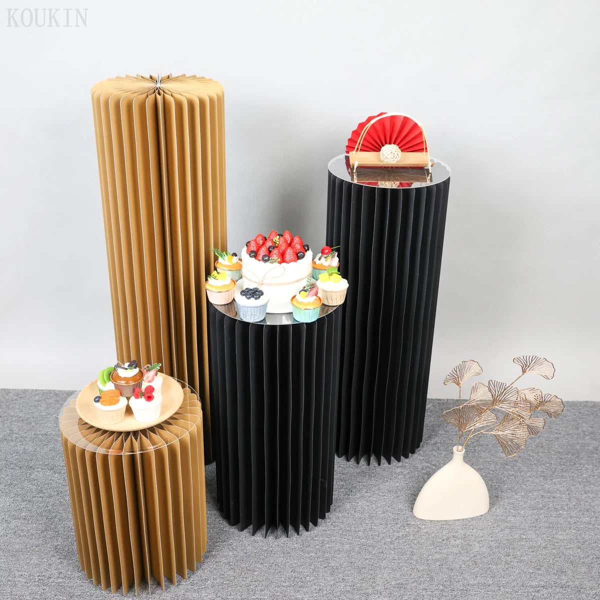 Round Roman Column Pedestal Stands Dessert Display Wedding Centerpieces
