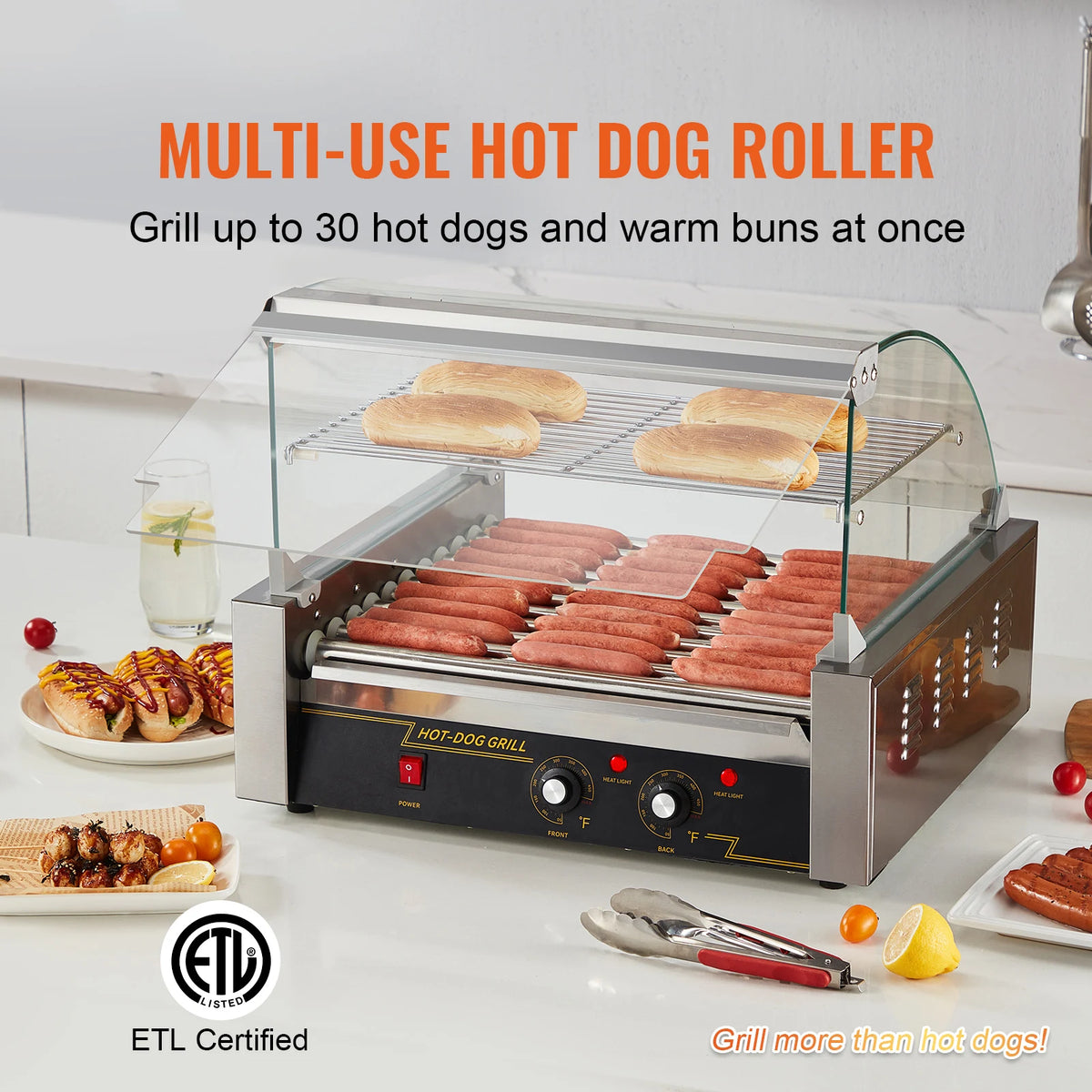 SucceBuy Commercial Hot Dog Roller Grill For Sausages And Barbecue