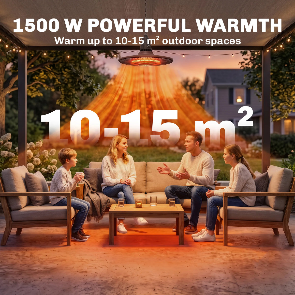 Outsunny 1500W Hanging Infrared Patio Heater With Remote Control