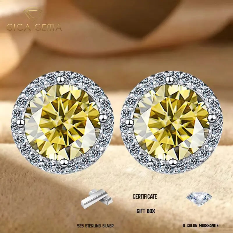 Moissanite Sterling Silver Stud Earrings for Women For Women