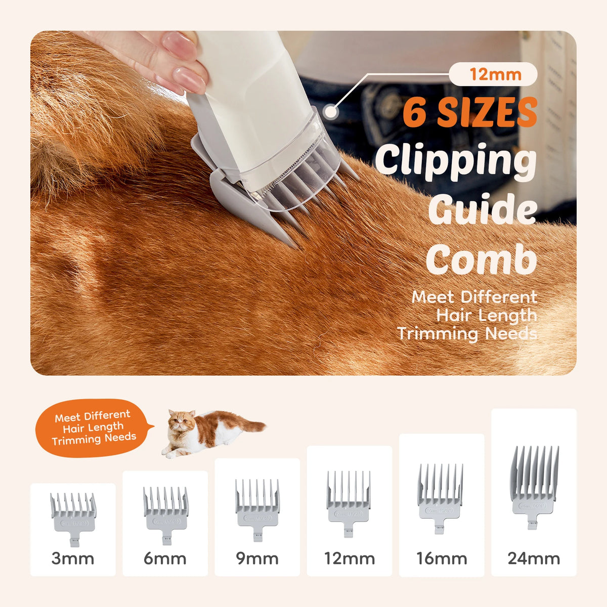 Sweetcrispy Professional Low Noise Pet Grooming Vacuum Clipper Kit